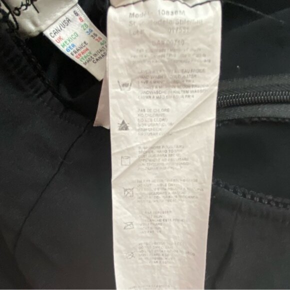 Unique Joseph Ribkoff black crochet waist split front seam stretch pants size 6 - Picture 9 of 13